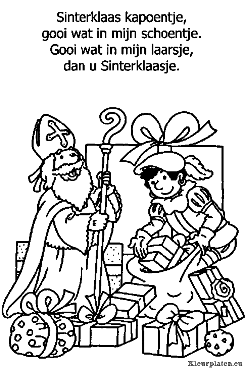 Sinterklaas kapoentje kleurplaat