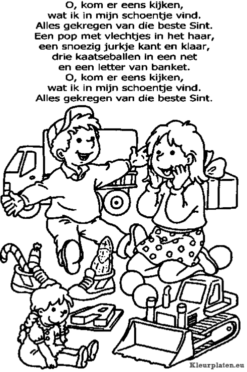 Kom er eens kijken wat ik in mijn schoentje vind kleurplaat