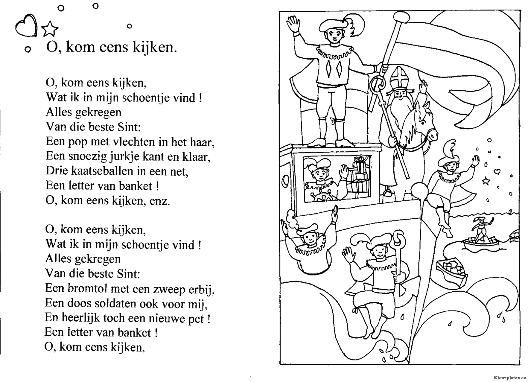 O kom eens kijken kleurplaat