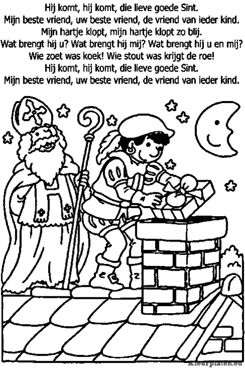 Hij komt die lieve goede Sint