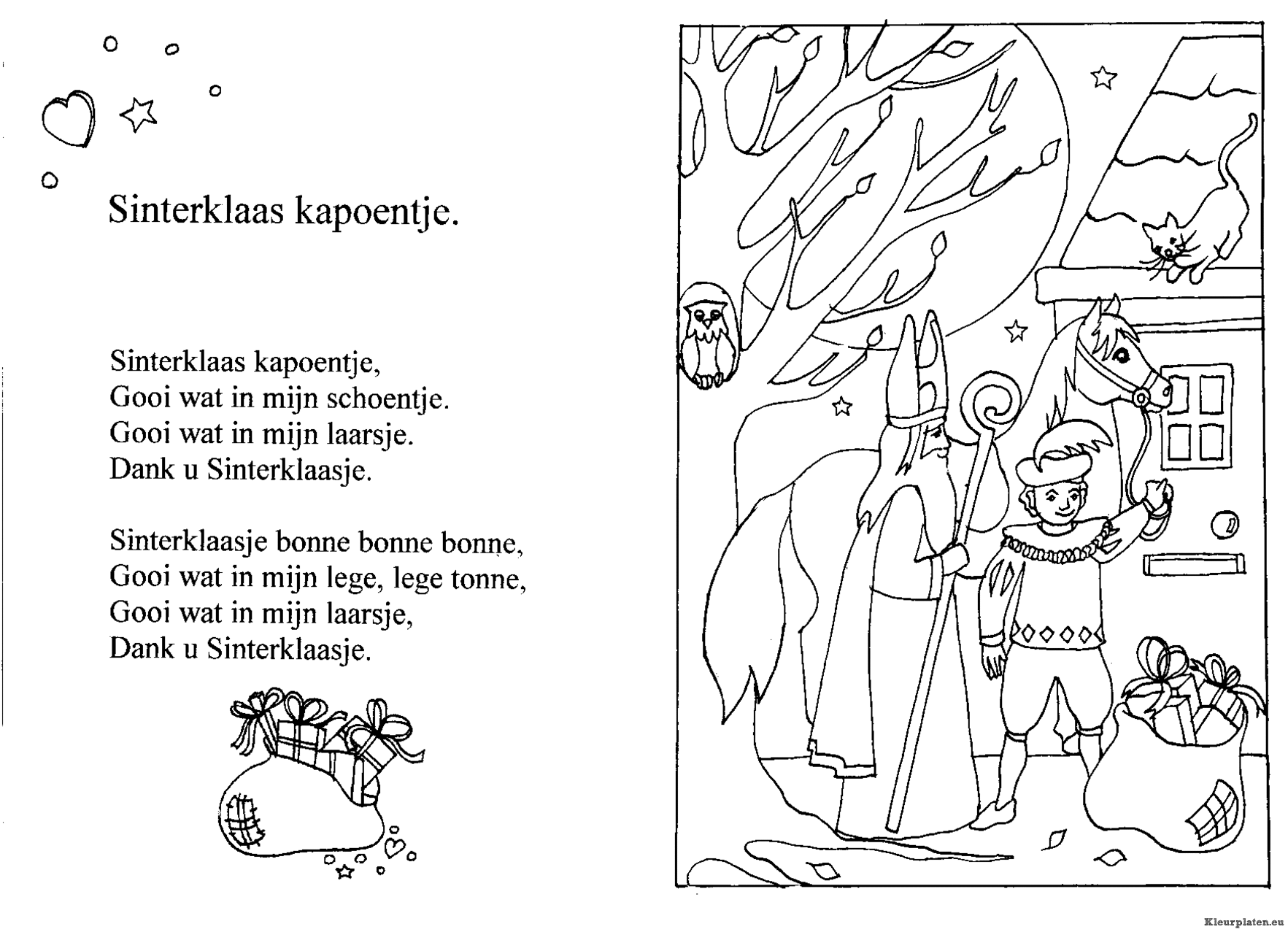 Sinterklaas kapoentje kleurplaat