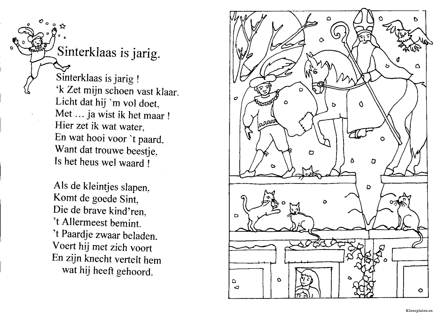 Sinterklaas is jarig kleurplaat