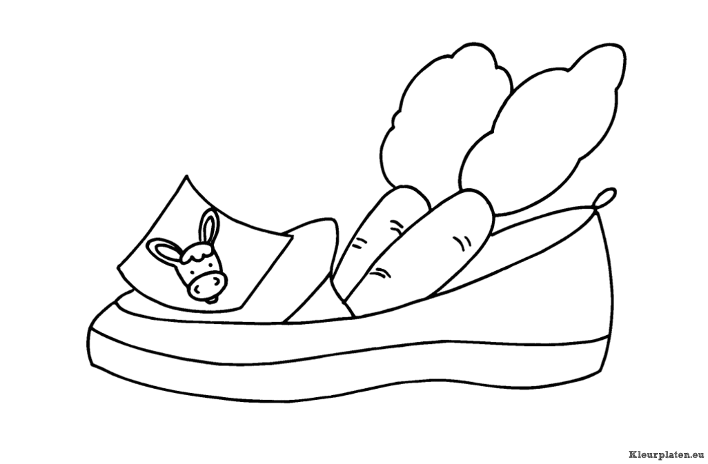 Sinterklaas schoen zetten kleurplaten