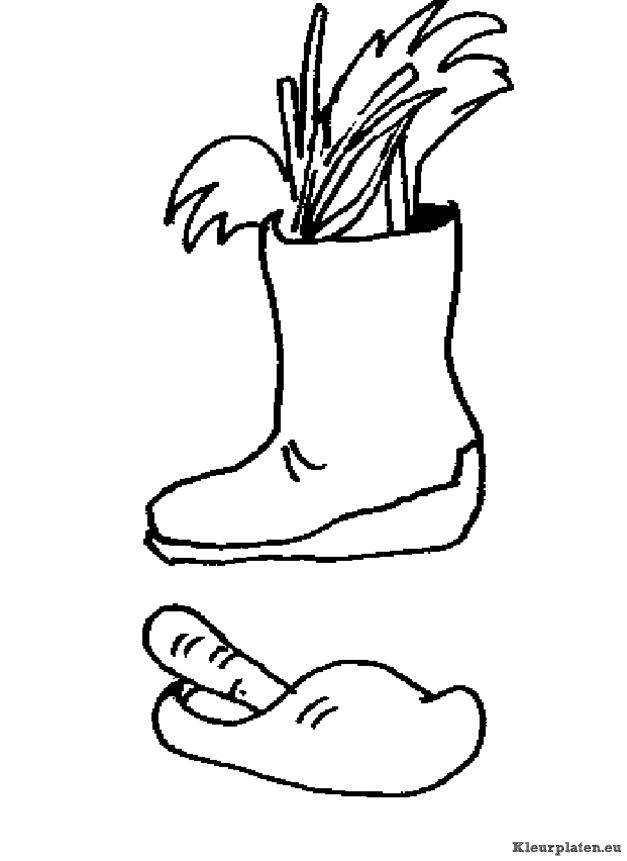 Sinterklaas schoen zetten kleurplaten