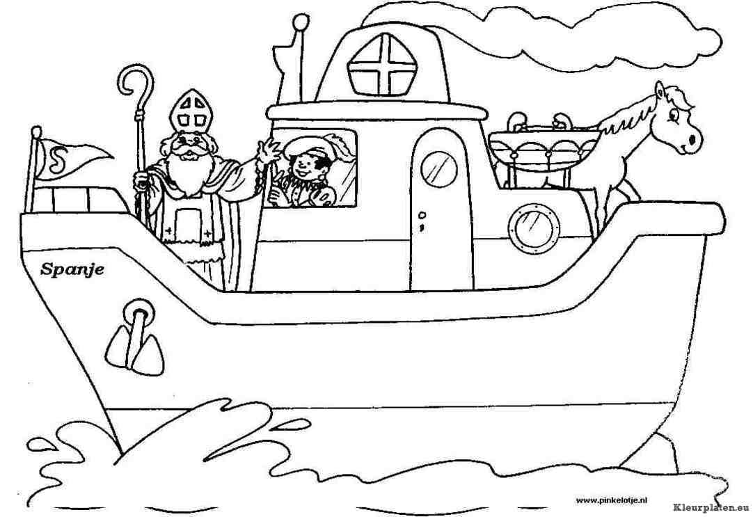 Sinterklaas stoomboot kleurplaten