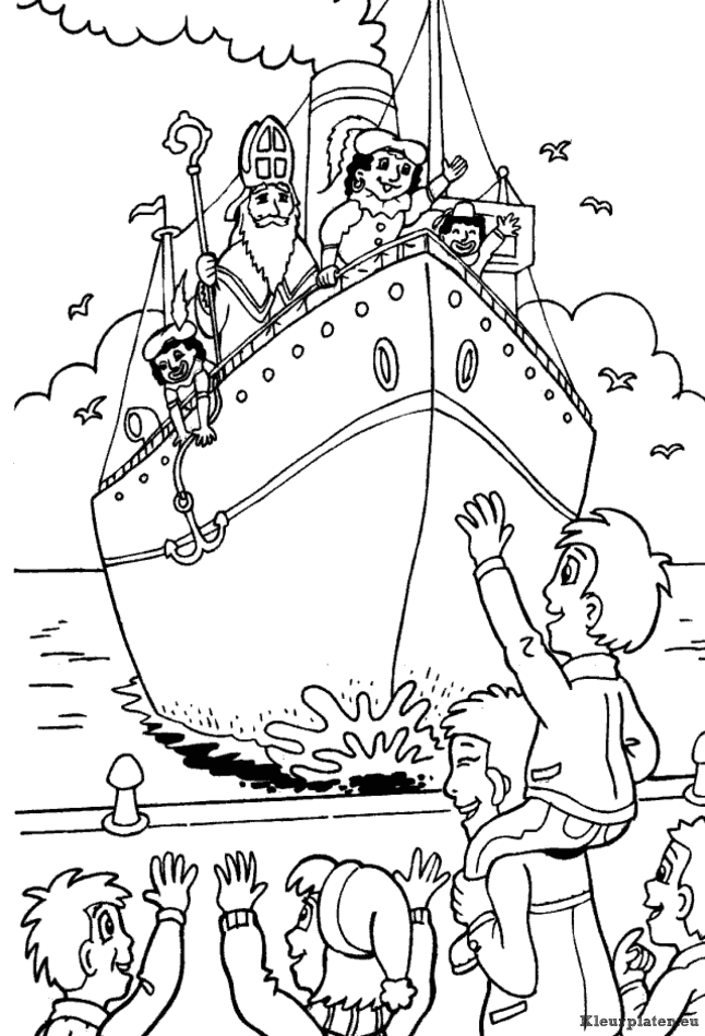Sinterklaas stoomboot kleurplaten
