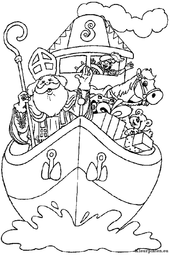 Sinterklaas stoomboot kleurplaten