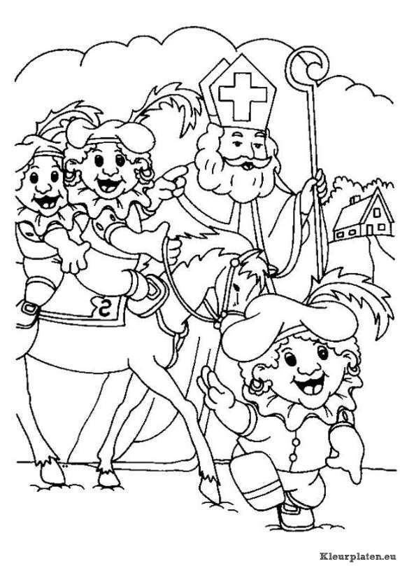Sinterklaas en zwarte piet kleurplaat 639782 kleurplaat
