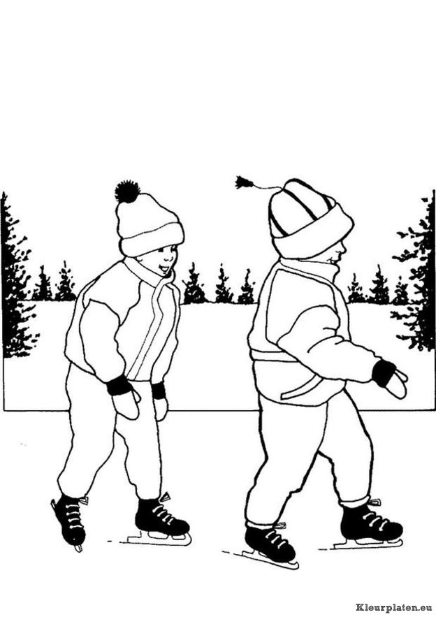 Schaatsen kleurplaten