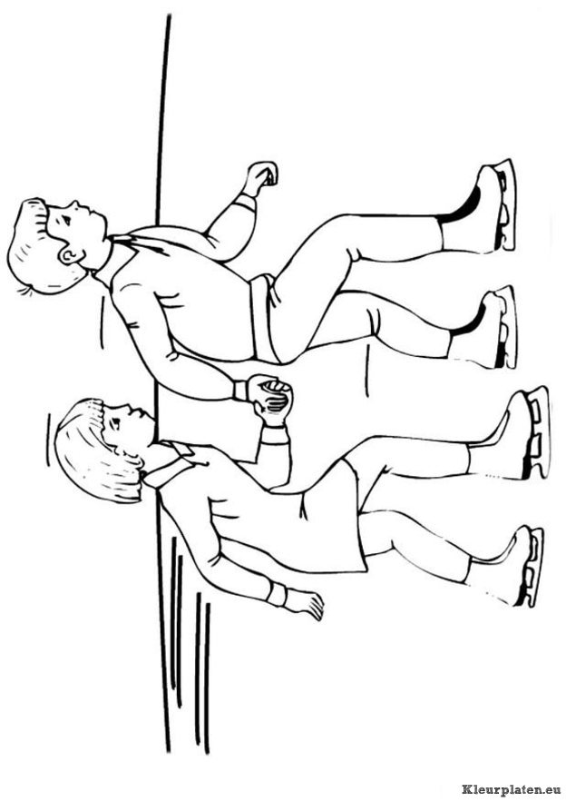 Schaatsen kleurplaten