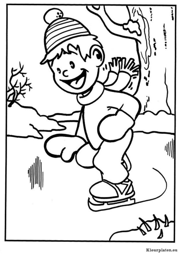 Schaatsen kleurplaten