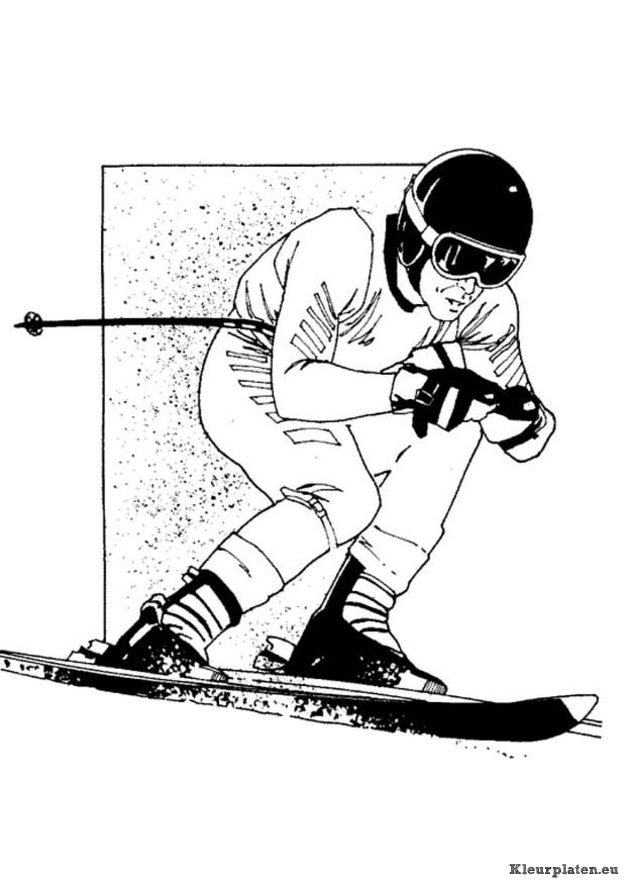 Skieen kleurplaten