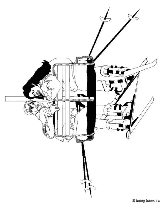 Skieen kleurplaten