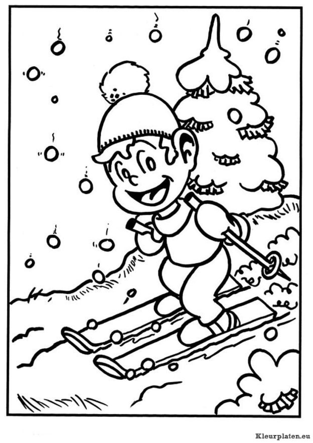 Skieen kleurplaten