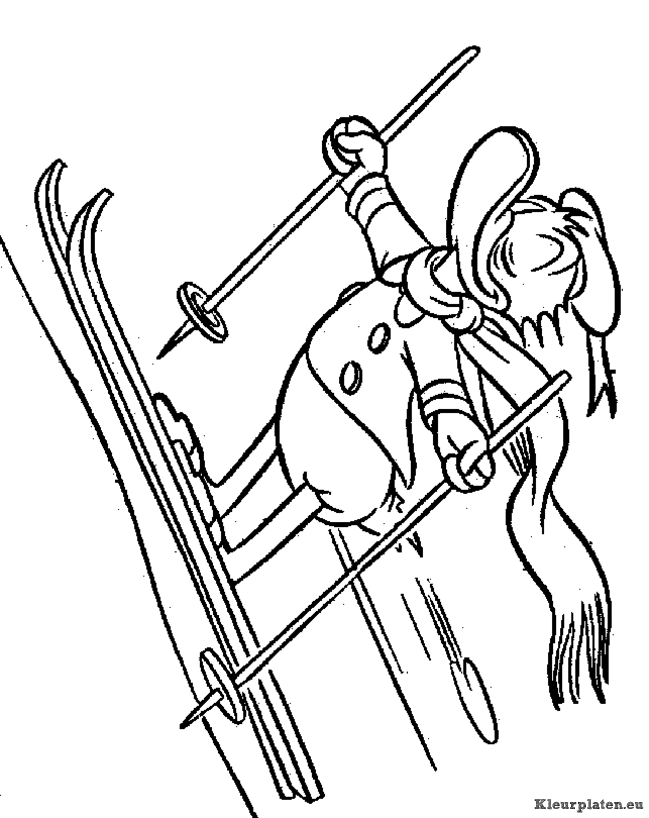 Skieen kleurplaten
