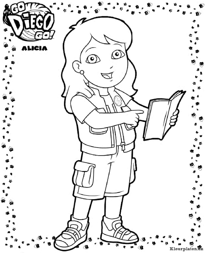Diego go diego go kleurplaten