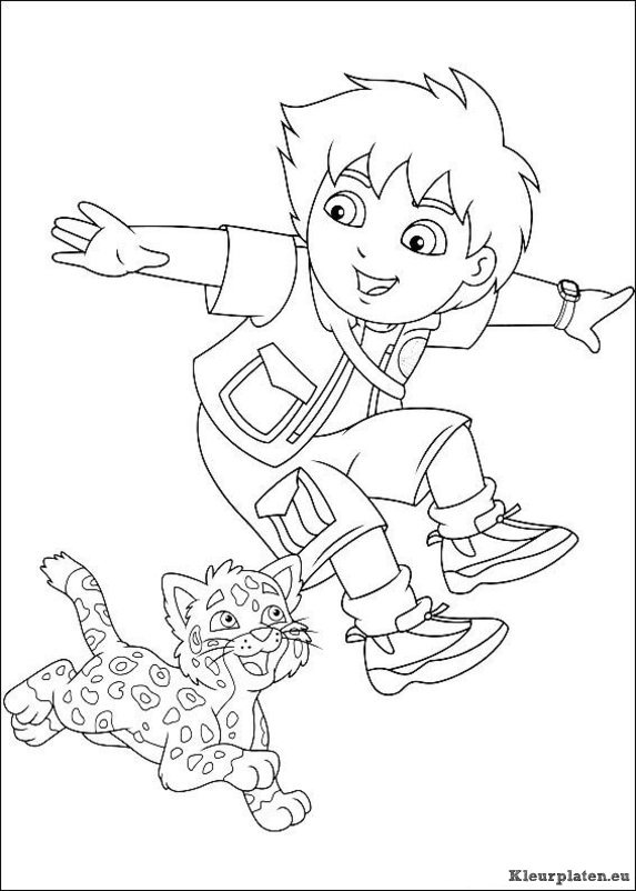 Diego go diego go kleurplaten