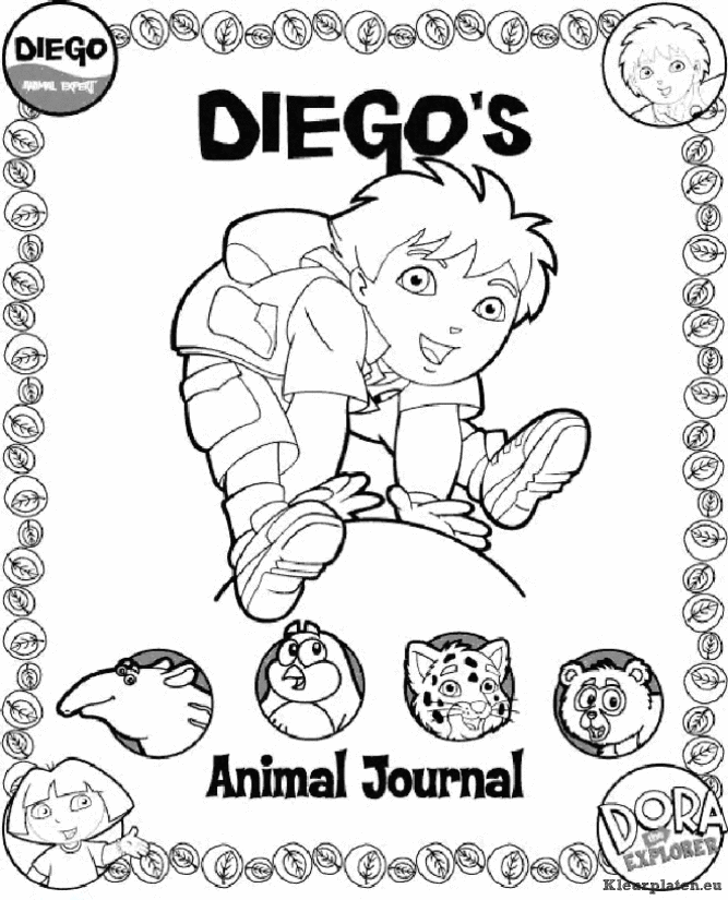 Diego go diego go kleurplaat