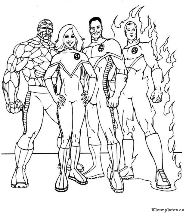 Fantastic four kleurplaten