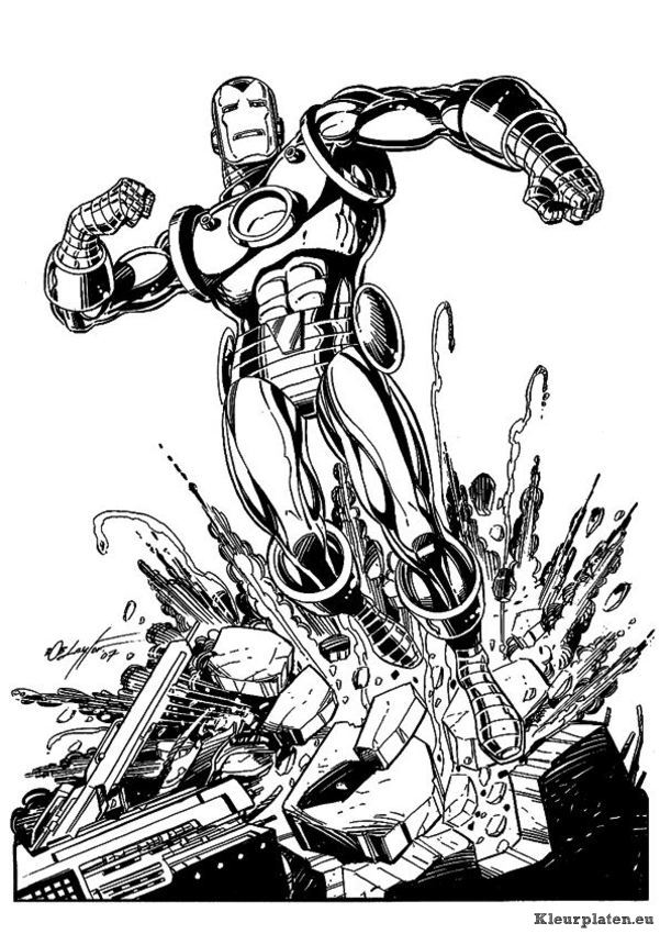 Iron man kleurplaten