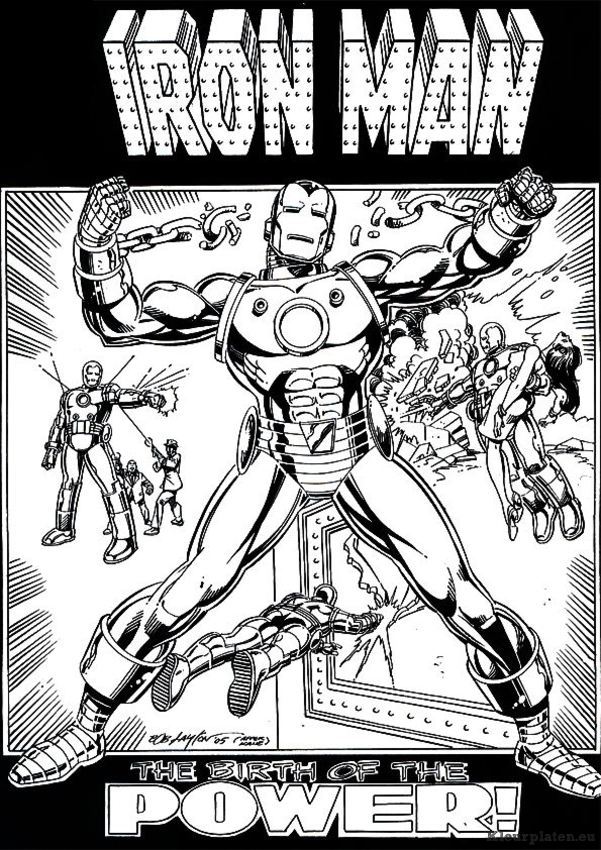 Iron man kleurplaat
