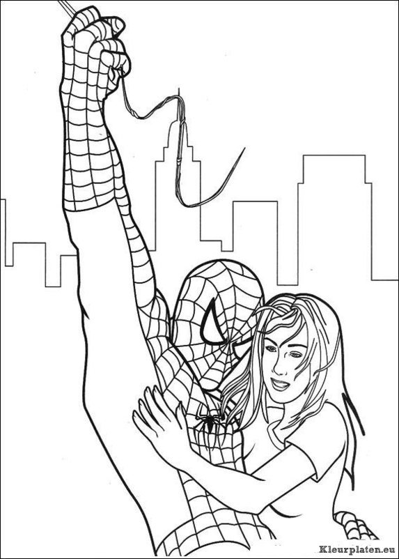 Spiderman kleurplaten