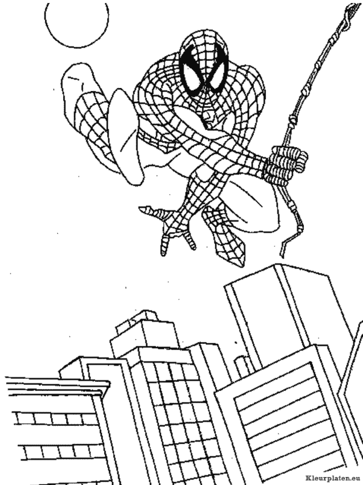 Spiderman kleurplaat