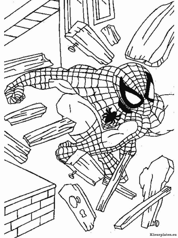 Spiderman kleurplaat