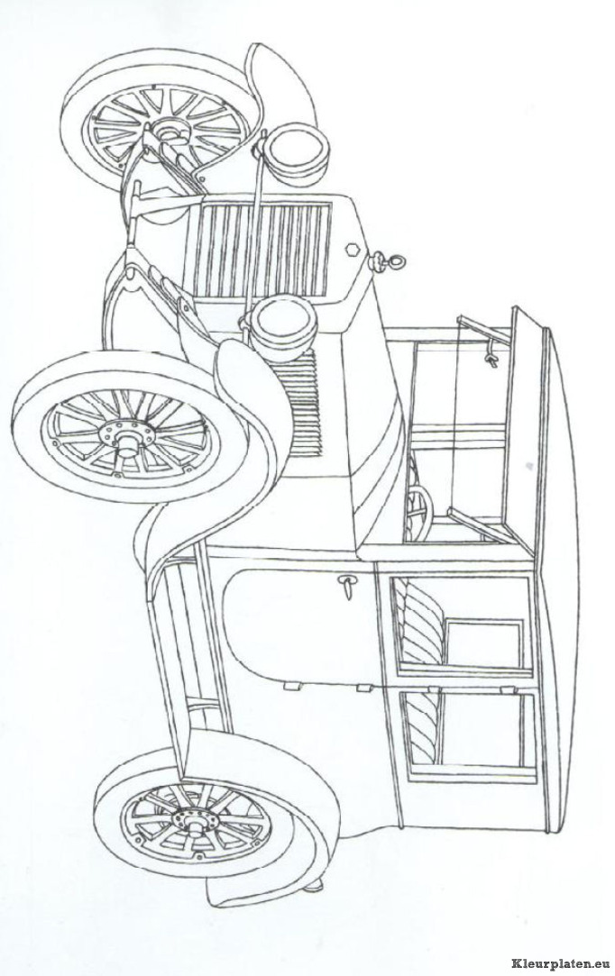Klassieke auto kleurplaat
