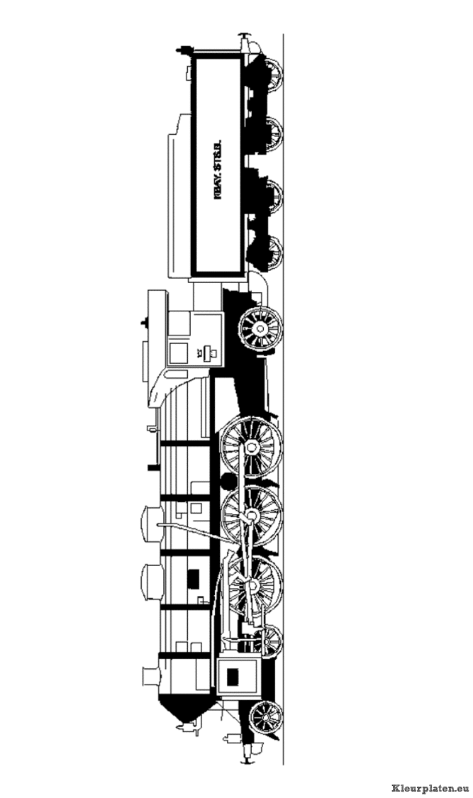 Treinen kleurplaten