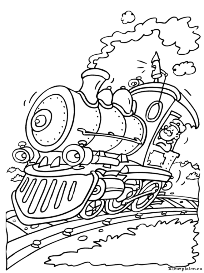 Treinen kleurplaten