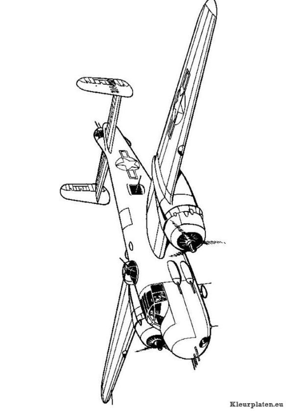 Vliegtuigen tweede wereldoorlog kleurplaat