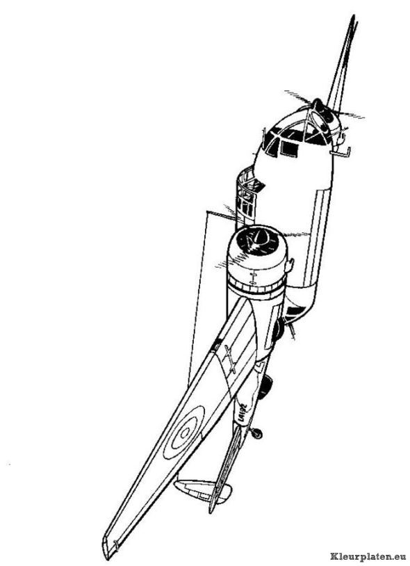 Vliegtuigen tweede wereldoorlog kleurplaat