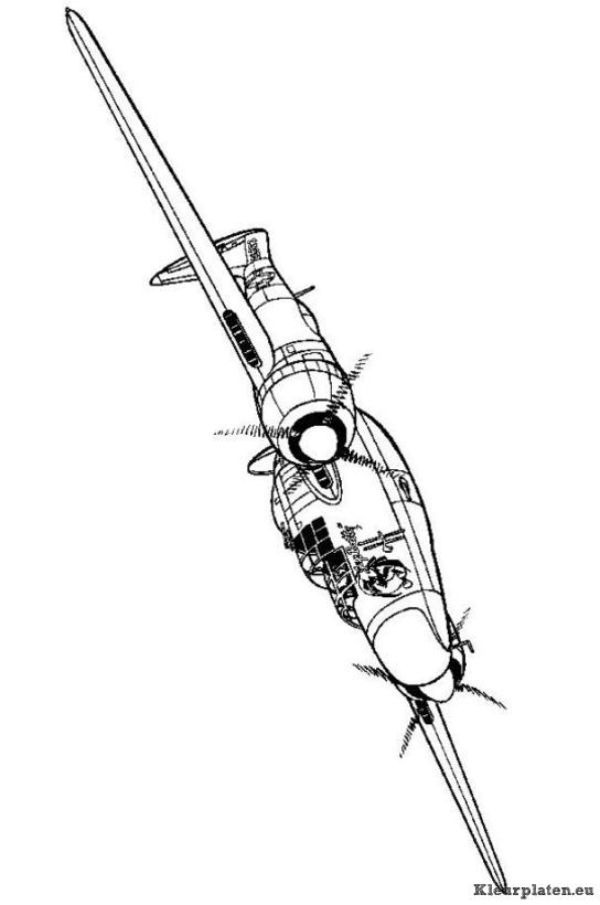 Vliegtuigen tweede wereldoorlog kleurplaat
