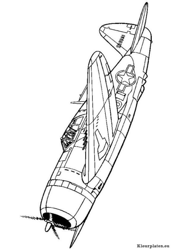 Vliegtuigen tweede wereldoorlog kleurplaat