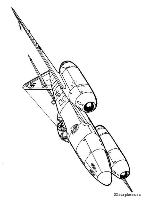 Vliegtuigen tweede wereldoorlog kleurplaat