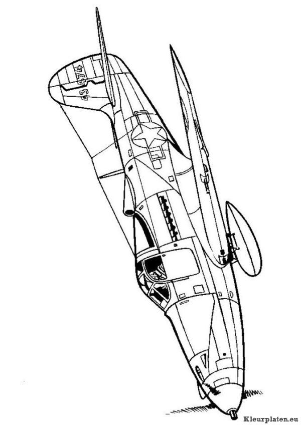 Vliegtuigen tweede wereldoorlog kleurplaat