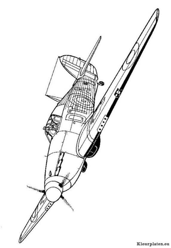 Vliegtuigen tweede wereldoorlog kleurplaat