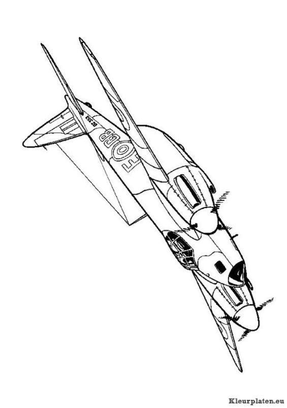Vliegtuigen tweede wereldoorlog kleurplaat