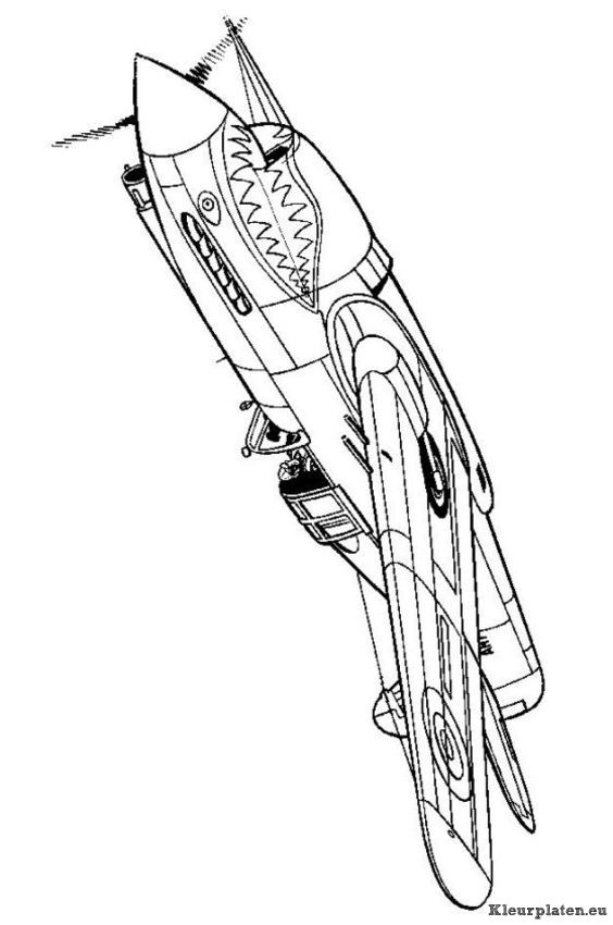 Vliegtuigen tweede wereldoorlog kleurplaat