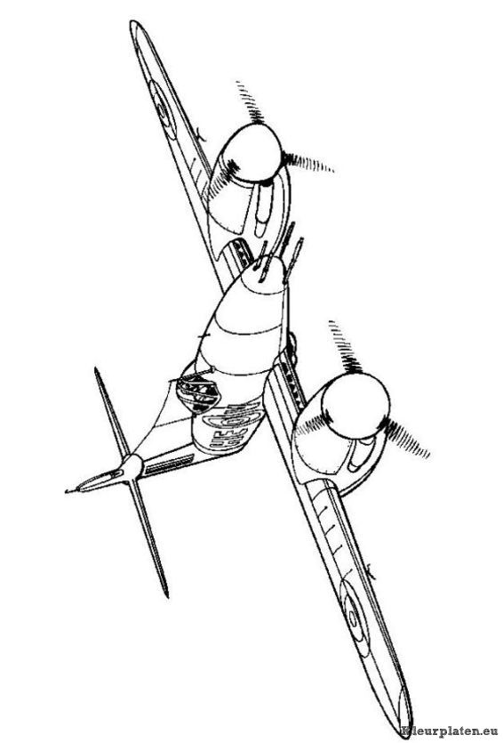 Vliegtuigen tweede wereldoorlog kleurplaat