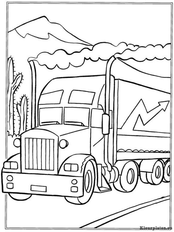 Vrachtwagens kleurplaat