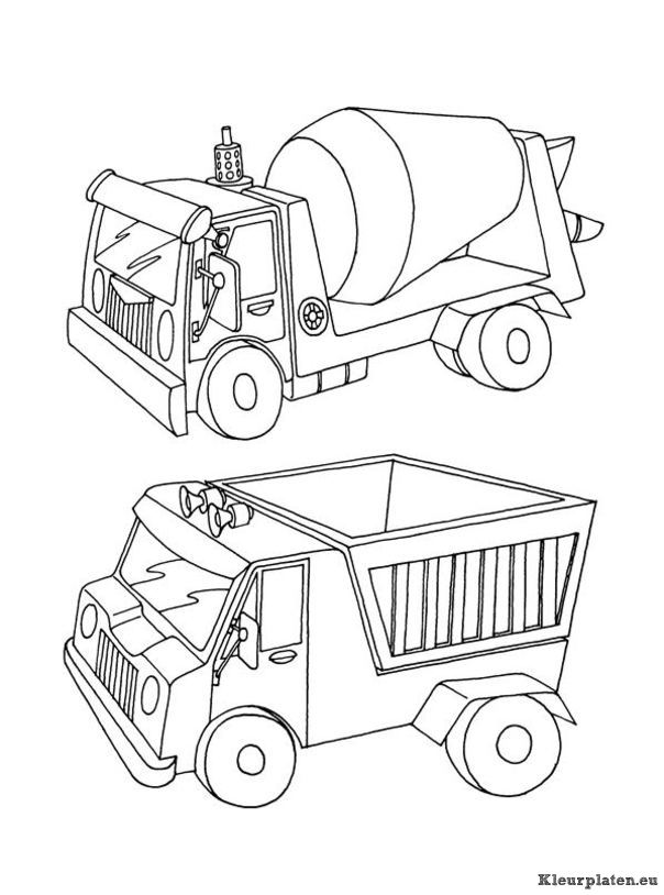 Vrachtwagens kleurplaat