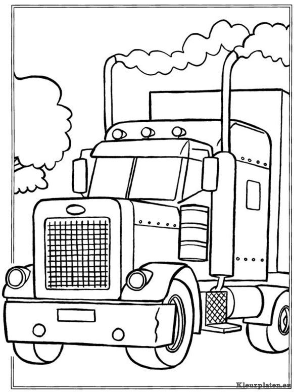 Vrachtwagens kleurplaat