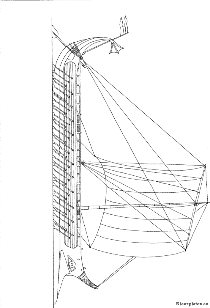 Zeilschepen kleurplaten
