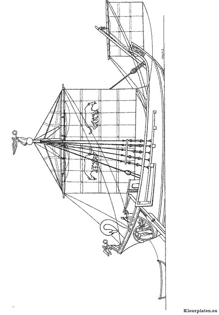 Zeilschepen kleurplaten
