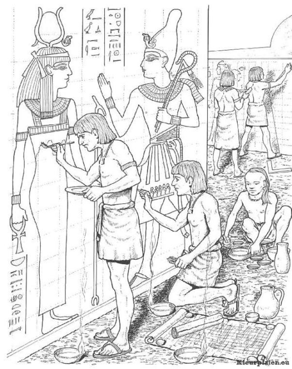 Egypte dagelijks leven kleurplaten