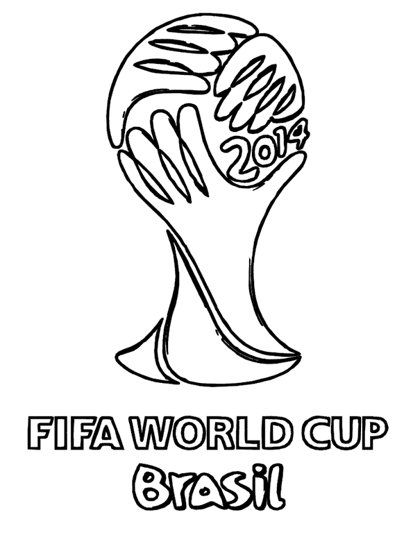 WK voetbal 2014 wereldbeker kleurplaat